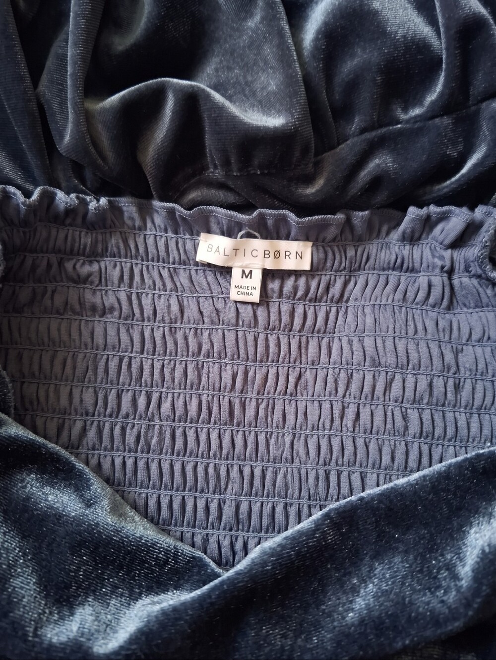 Baltic Born Blue Velvet Tiered Midi Dress Wedding Guest Holiday Medium - Picture 5 of 5